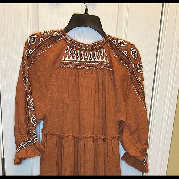 ❌SOLD❌Fre Free People Dream Weaver Terracotta Embroidered Tunic NWT - Picture 9 of 12